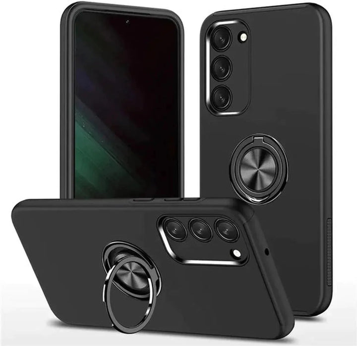 Samsung Galaxy A15 Hoesjes – Backcover met Vingerring – Extra Grip – Zwart-Ilumina Benelux