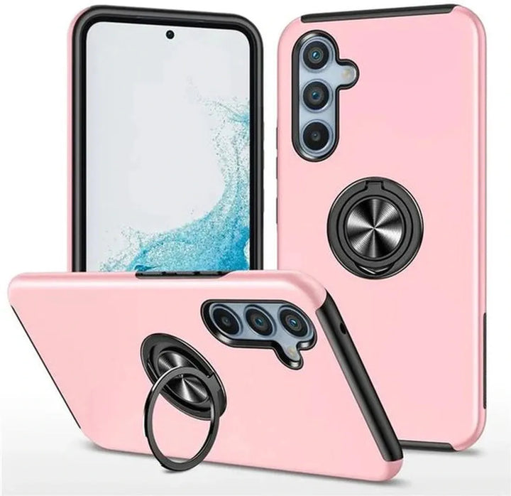 Samsung Galaxy A16 Hoesjes – Backcover met Vingerring – Grip & Standaardfunctie – Roze-Ilumina Benelux