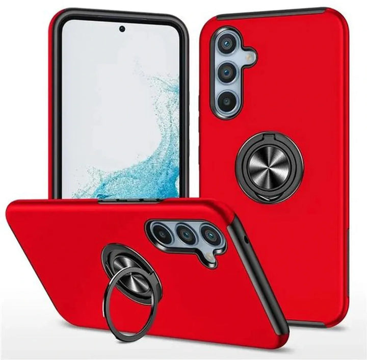 Samsung Galaxy A16 Hoesjes – Backcover met Vingerring – Grip & Standaard – Rood-Ilumina Benelux