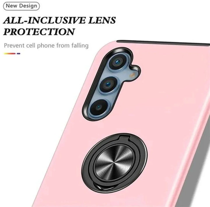 Samsung Galaxy A06 Hoesjes – Backcover met Vingerring – Grip & Standaard – Roze-Ilumina Benelux