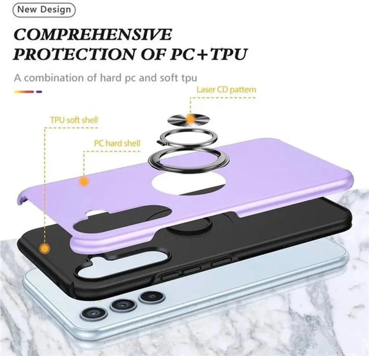 Samsung Galaxy A06 Hoesjes – Backcover met Vingerring – Extra Grip – Paars-Ilumina Benelux