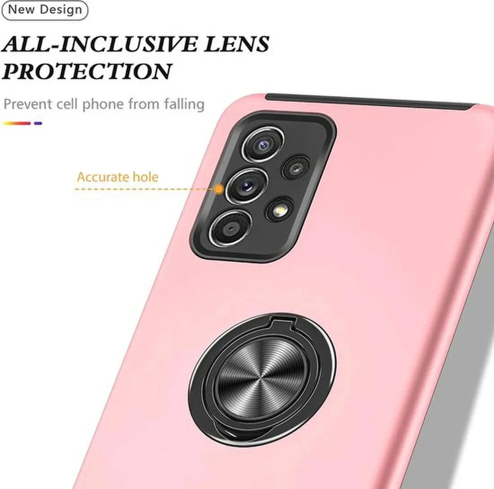 Samsung Galaxy A51 Hoesjes – Backcover met Vingerring – Grip & Standfunctie – Roze-Ilumina Benelux