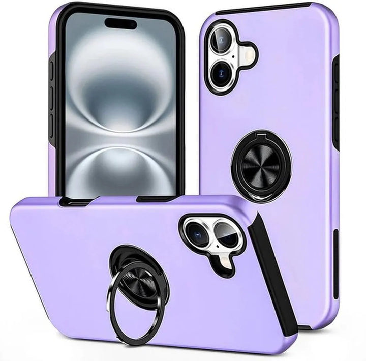 iPhone 16 Hoesjes – Backcover met Vingerring – Magneet – Paars-Ilumina Benelux