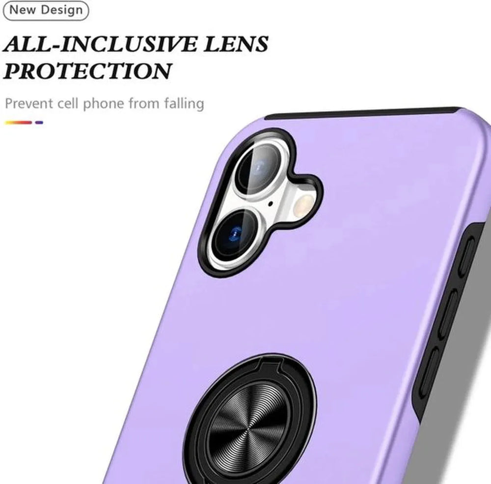 iPhone 16 Plus Hoesjes – Backcover met Vingerring – Magneet – Paars-Ilumina Benelux