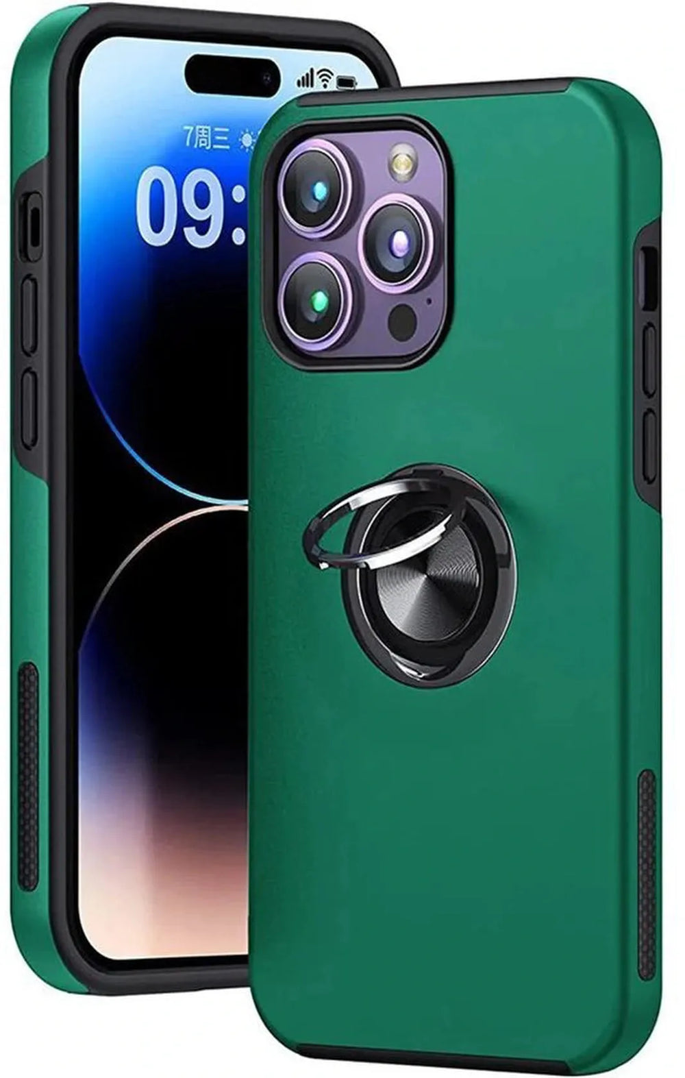 iPhone 16 Pro Hoesjes – Backcover met Vingerring – Magneet – Groen-Ilumina Benelux