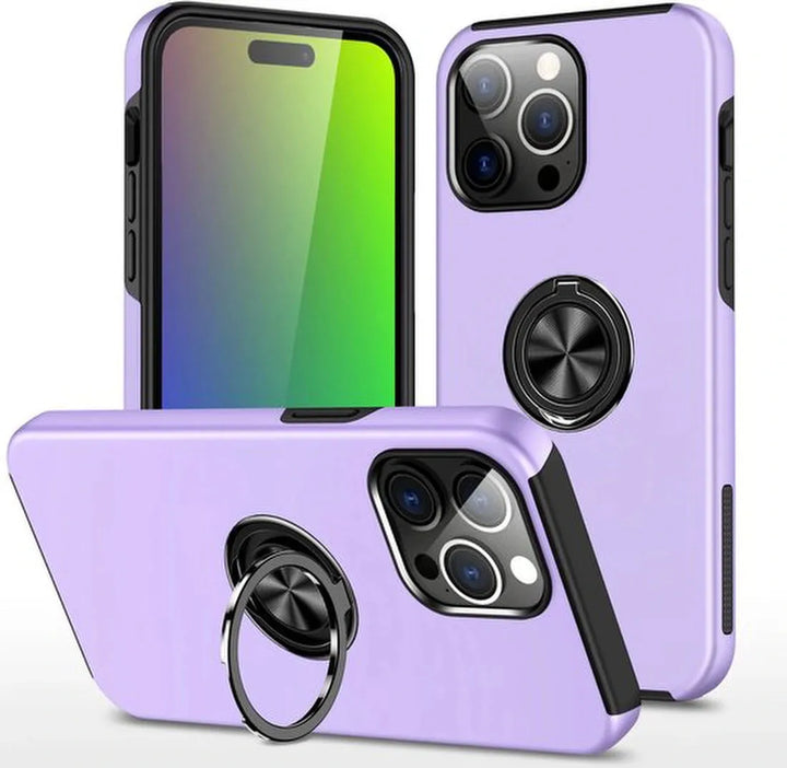 iPhone 16 Pro Max Hoesjes – Backcover met Vingerring – Magneet – Paars-Ilumina Benelux