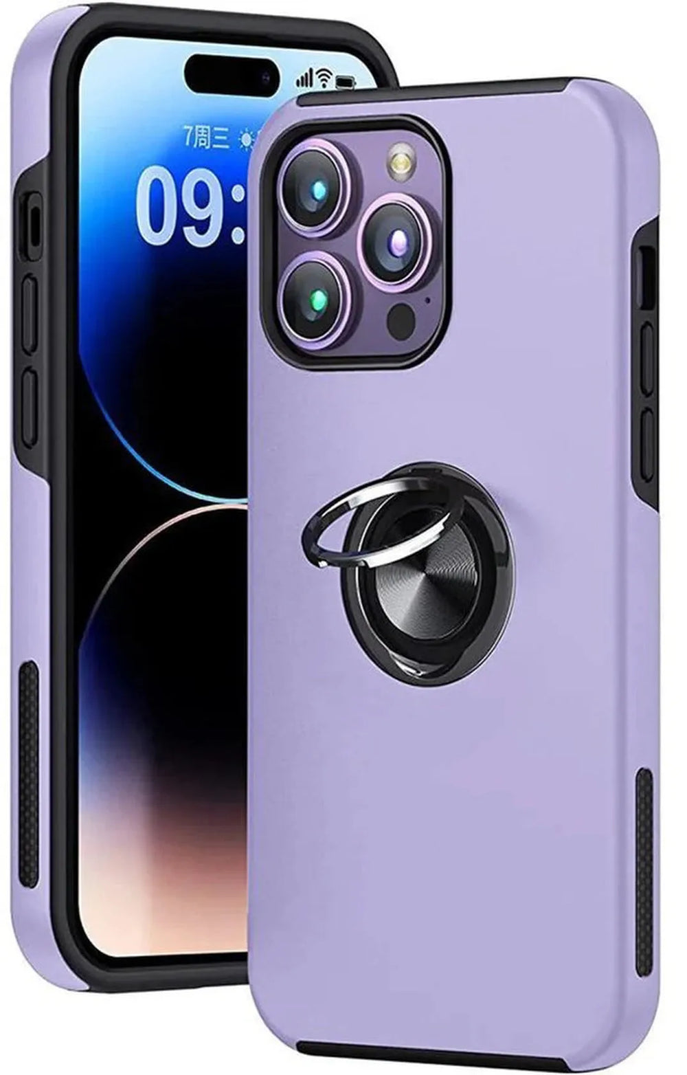 iPhone 16 Pro Max Hoesjes – Backcover met Vingerring – Magneet – Paars-Ilumina Benelux