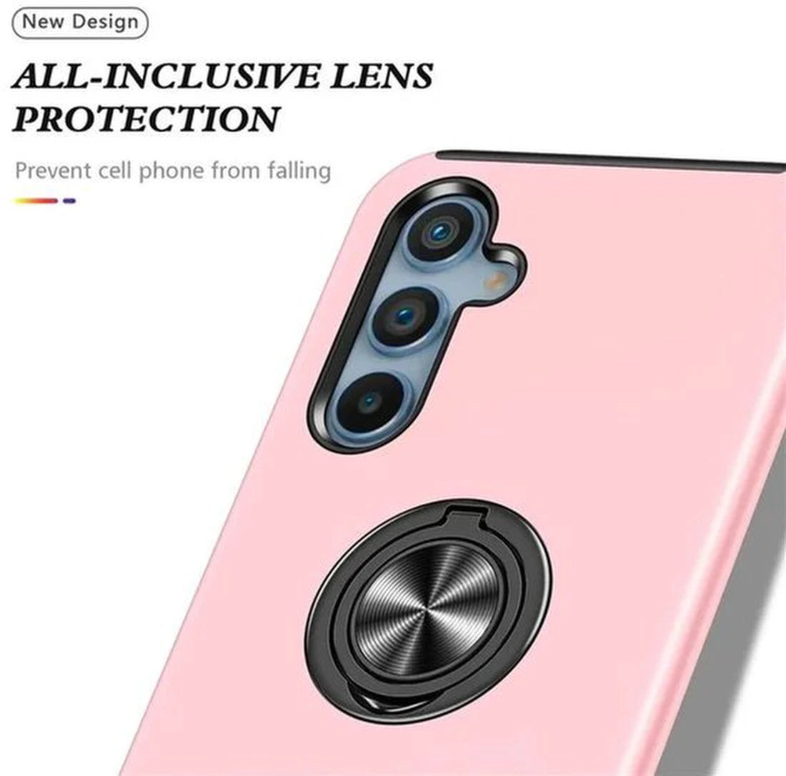 Backcover Shockproof Inclusief Screenprotector Gehard Glas - Hoesje Geschikt voor: Samsung Galaxy A35 - Roze