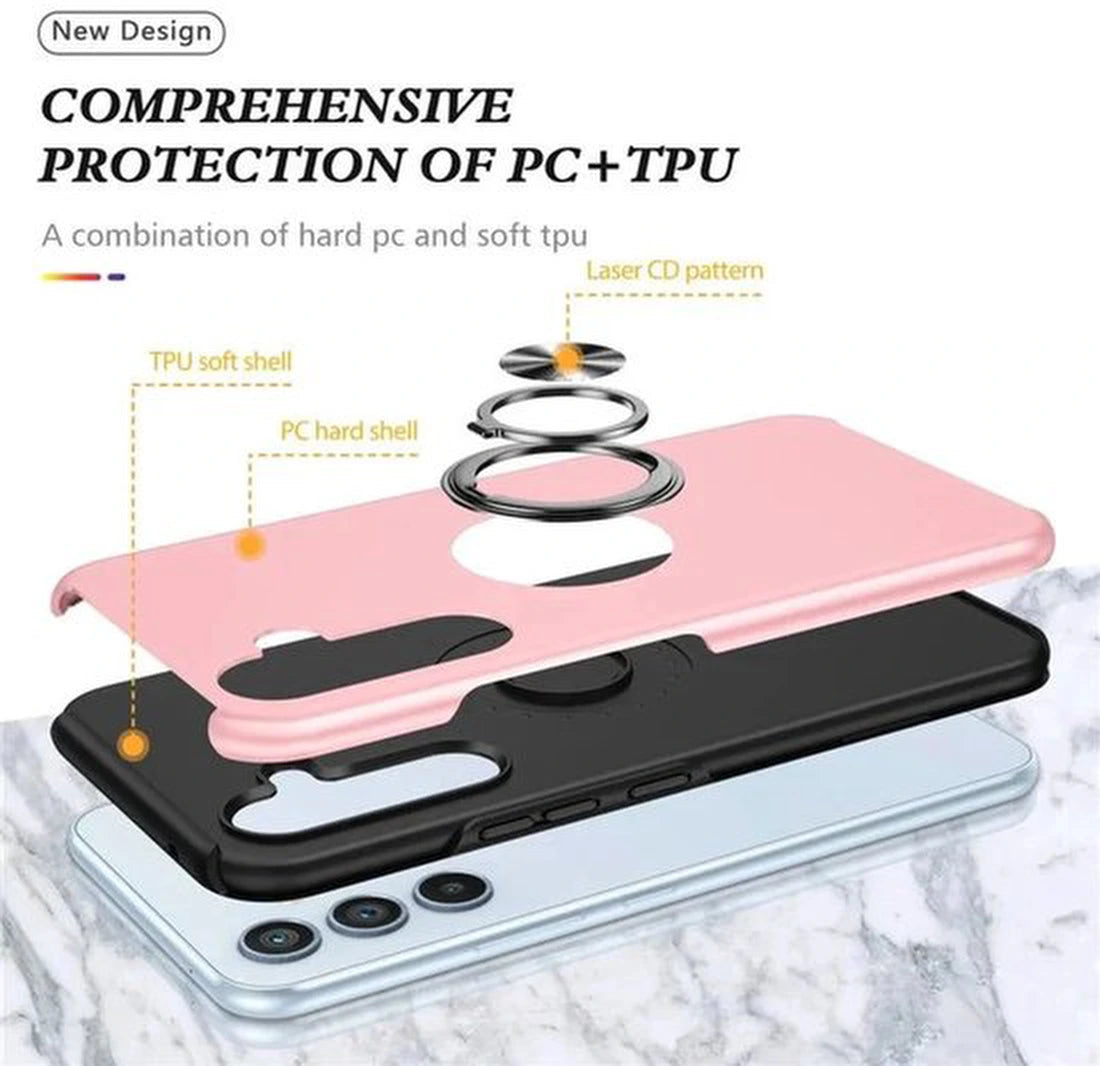 Samsung Galaxy A35 Hoesjes – Shockproof Backcover – Inclusief Gehard Glas Screenprotector – Roze