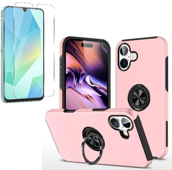 Samsung Galaxy A06 Hoesjes – Shockproof Backcover – Inclusief Gehard Glas Screenprotector – Roze-Ilumina Benelux