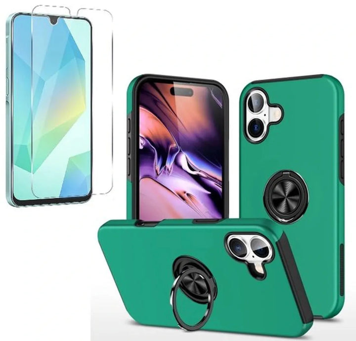 Samsung Galaxy A06 Hoesjes – Schokbestendige Backcover – Inclusief Screenprotector Gehard Glas – Groen-Ilumina Benelux