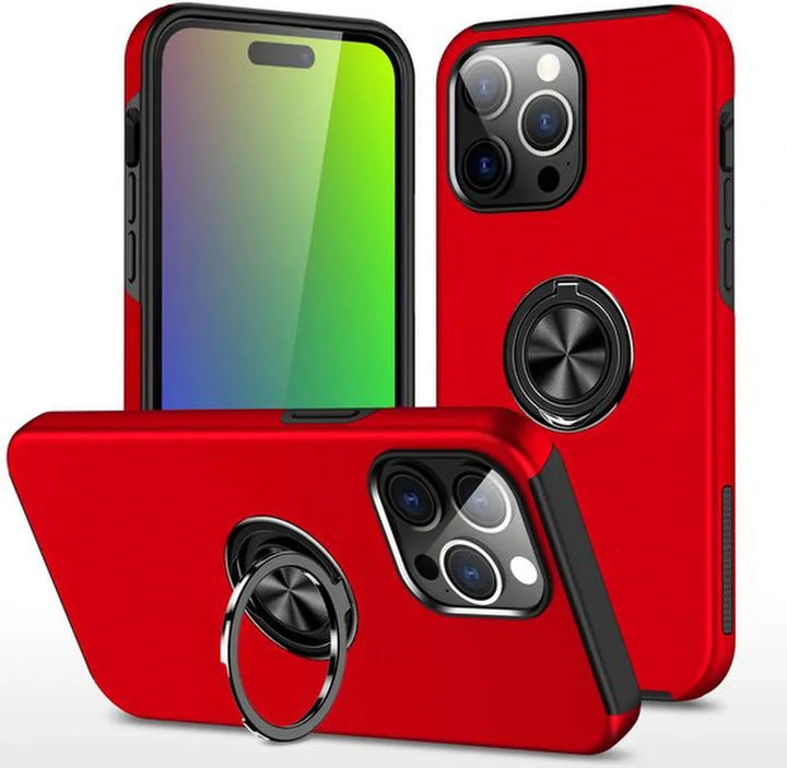 iPhone 16 Pro Max Hoesjes – Schokbestendige Backcover – Inclusief Screenprotector Gehard Glas – Rood-Ilumina Benelux