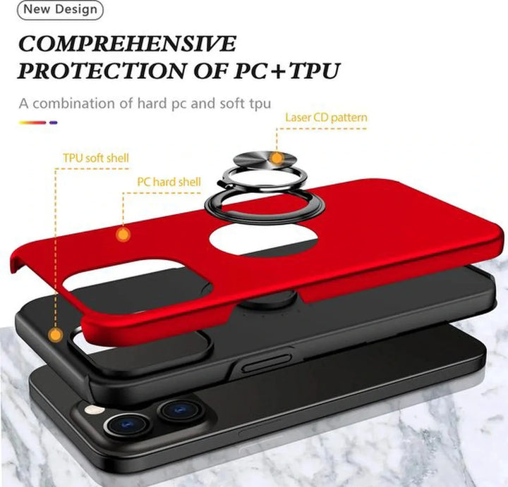 iPhone 16 Pro Max Hoesjes – Schokbestendige Backcover – Inclusief Screenprotector Gehard Glas – Rood-Ilumina Benelux