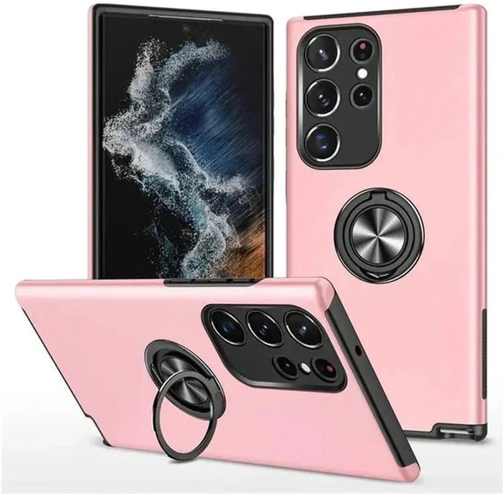 Samsung Galaxy S24 Ultra Hoesjes – Schokbestendige Backcover – Incl. Gehard Glas Screenprotector – Roze-Ilumina Benelux