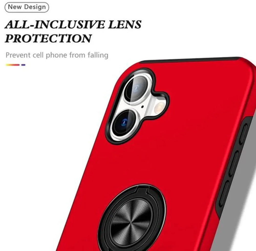 iPhone 16 Plus Hoesjes – Schokbestendige Backcover – Inclusief Gehard Glas Screenprotector – Rood-Ilumina Benelux