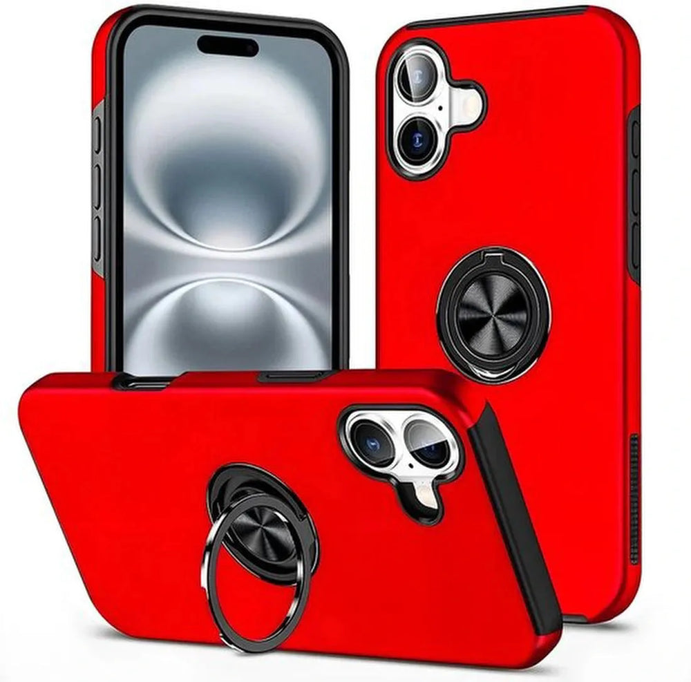 iPhone 16 Plus Hoesjes – Schokbestendige Backcover – Inclusief Gehard Glas Screenprotector – Rood-Ilumina Benelux