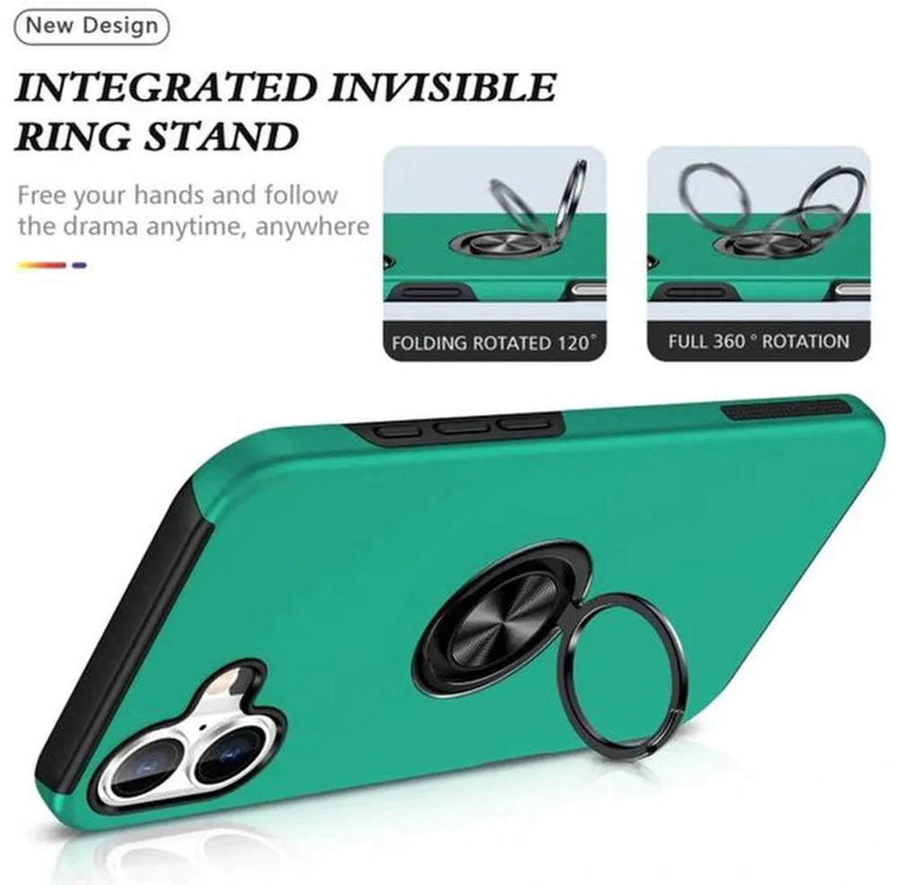 iPhone 16 Plus Hoesjes – Schokbestendige Backcover – Inclusief Gehard Glas Screenprotector – Groen-Ilumina Benelux