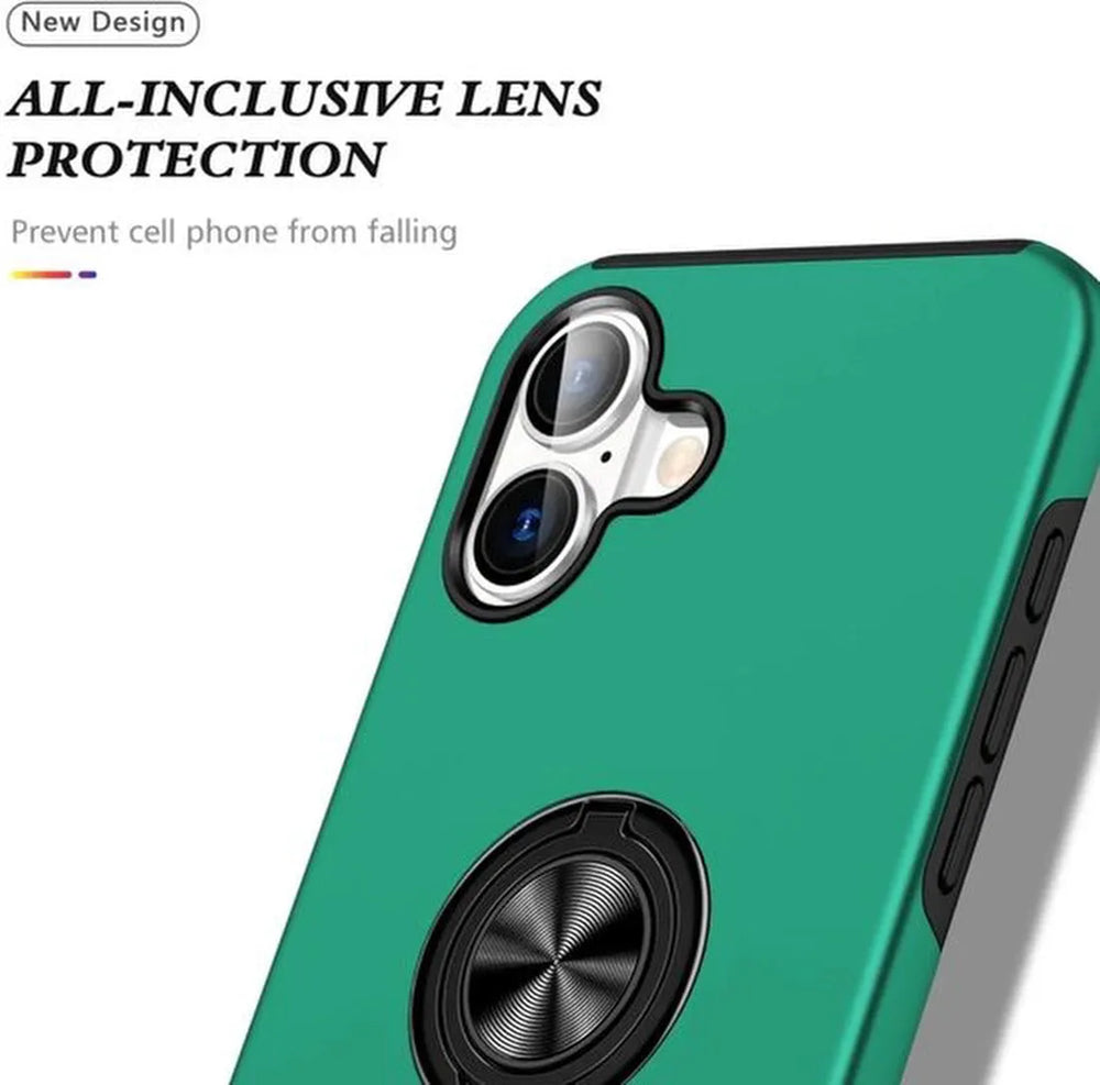 iPhone 16 Plus Hoesjes – Schokbestendige Backcover – Inclusief Gehard Glas Screenprotector – Groen-Ilumina Benelux