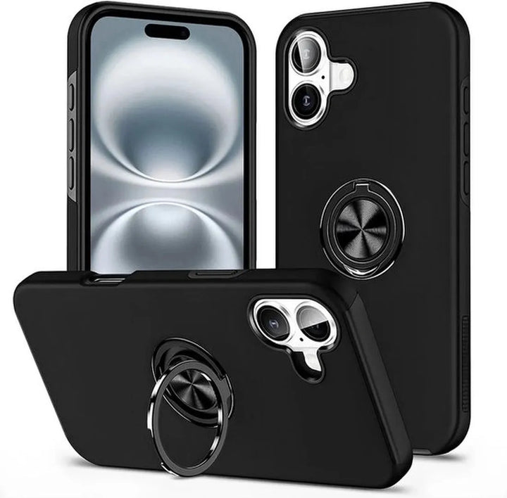 iPhone 16 Hoesjes – Shockproof Backcover – Inclusief Screenprotector Gehard Glas – Zwart-Ilumina Benelux