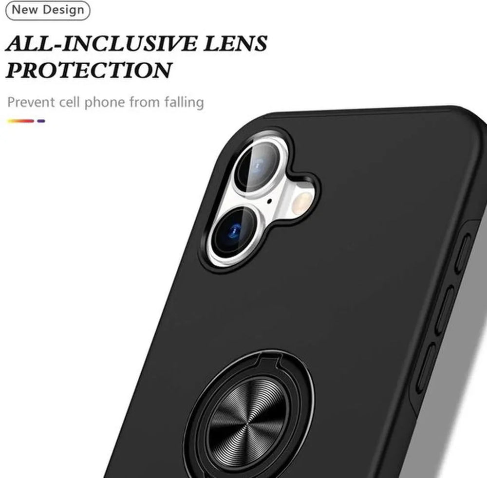 iPhone 16 Hoesjes – Shockproof Backcover – Inclusief Screenprotector Gehard Glas – Zwart-Ilumina Benelux