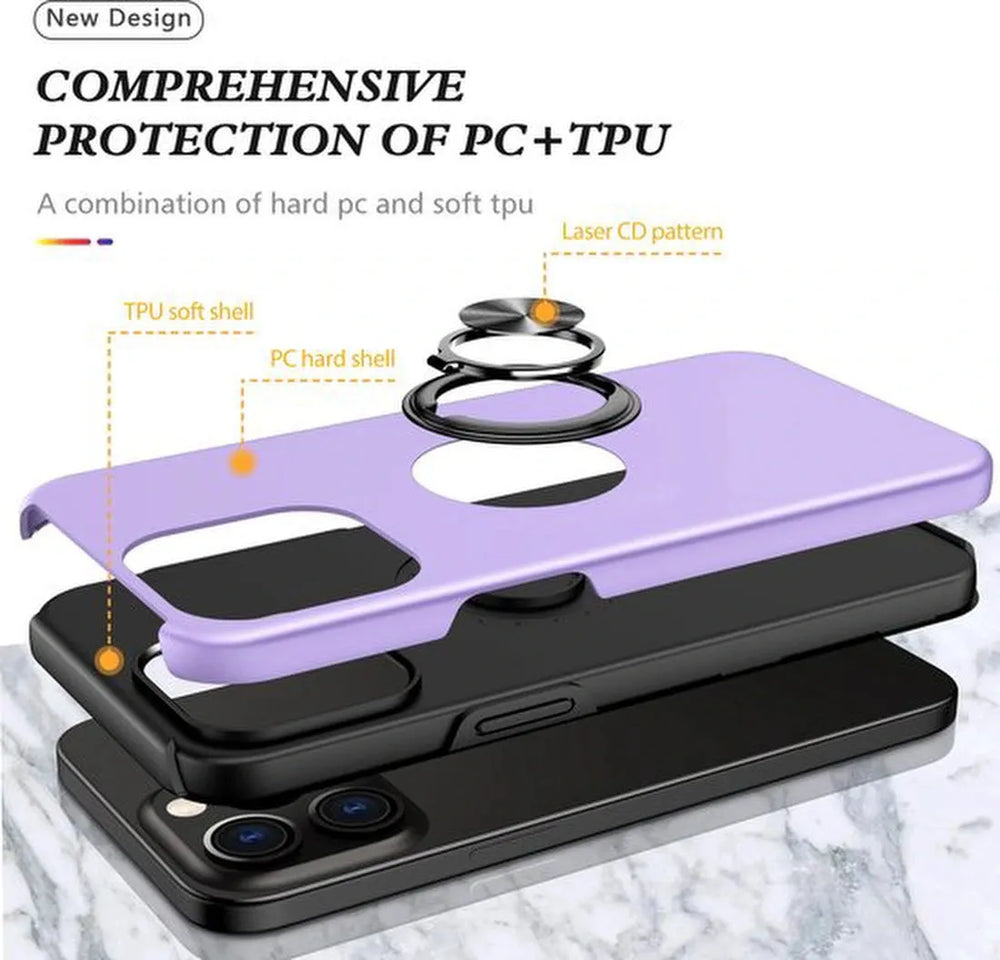 iPhone 16 Pro Hoesjes – Shockproof Backcover – Inclusief Gehard Glas Screenprotector – Paars-Ilumina Benelux