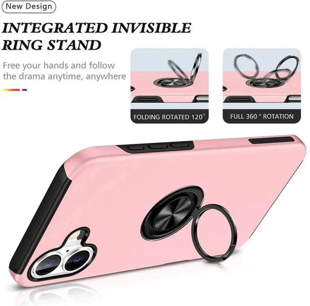 iPhone 16 Hoesjes – Schokbestendige Backcover – Inclusief Screenprotector Gehard Glas – Roze-Ilumina Benelux