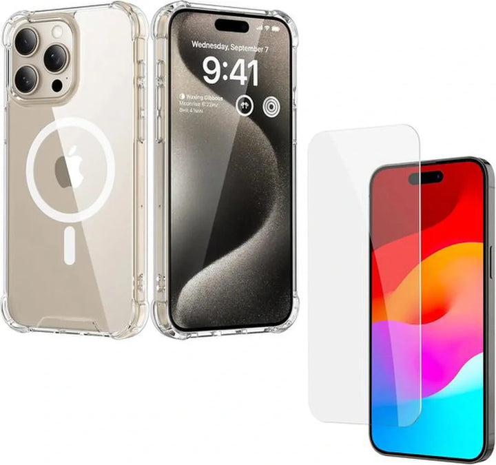 iPhone 16 Pro Max Hoesjes – MagSafe Compatibel – Schokbestendige Backcover – Magnetisch – Transparant-Ilumina Benelux