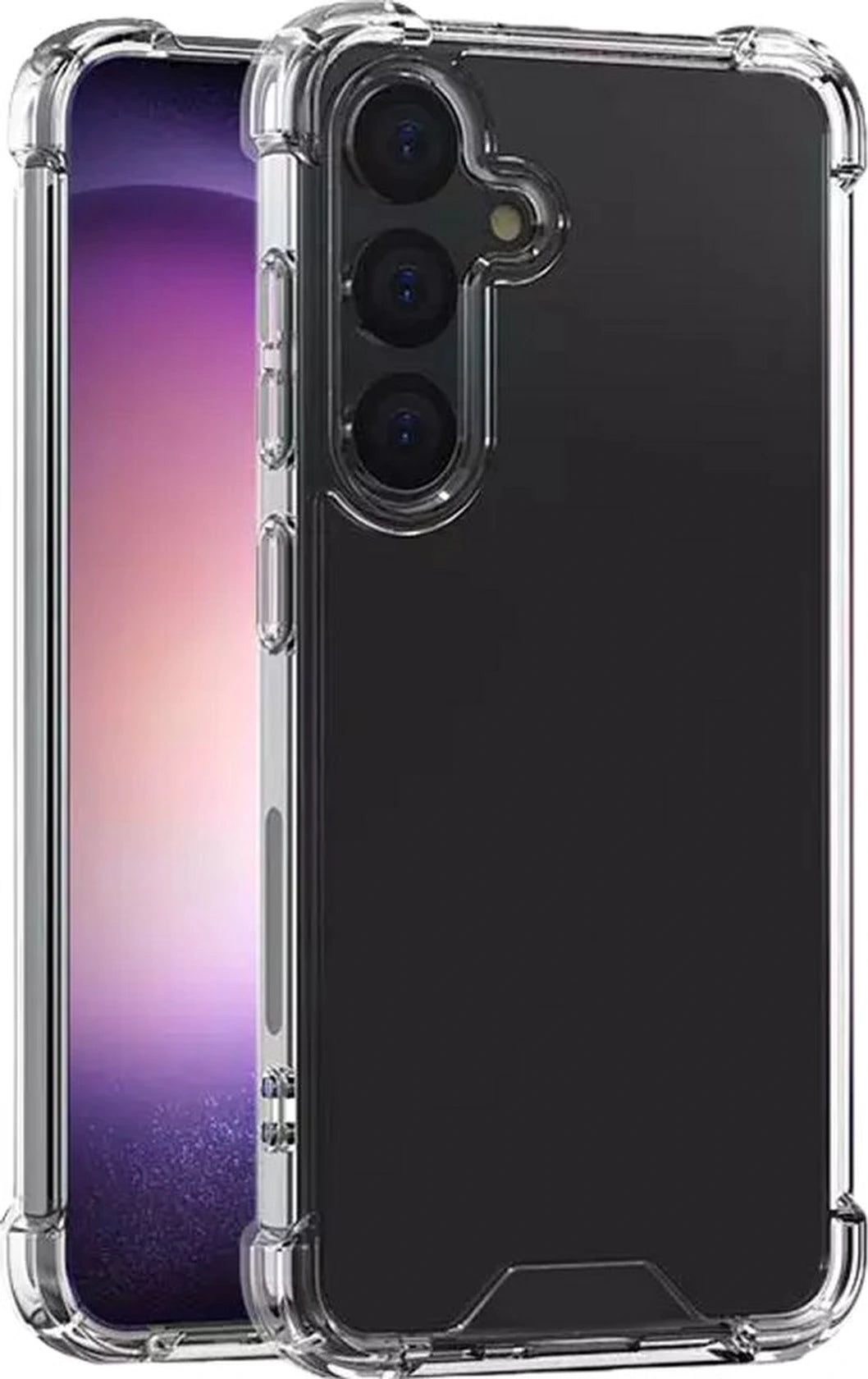 Militaire KKG schokbestendige hoesje met 2 Screenprotector en 1x Cameralen Geschikt voor: Samsung Galaxy S25 - Transparant