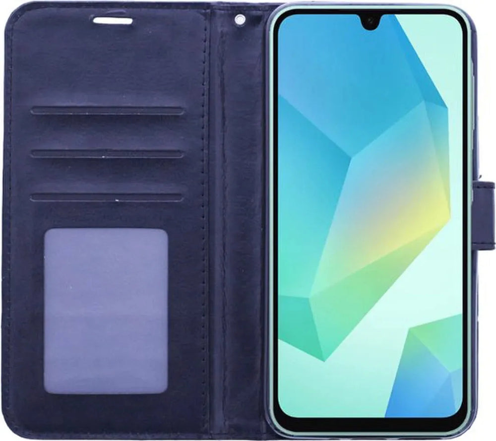 Samsung Galaxy A16 Hoesjes – Portemonnee Book Case – Pasjeshouder – 2x Gehard Glas Screenprotector – Zwart-Ilumina Benelux