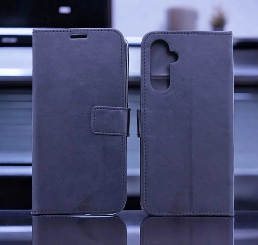 Samsung Galaxy A16 Hoesjes – Portemonnee Book Case – Pasjeshouder – 2x Gehard Glas Screenprotector – Zwart-Ilumina Benelux