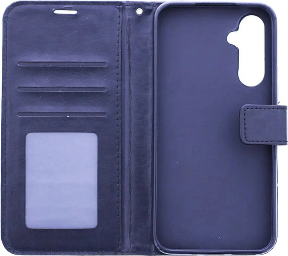Samsung Galaxy A16 Hoesjes – Portemonnee Book Case – Pasjeshouder – 2x Gehard Glas Screenprotector – Zwart-Ilumina Benelux