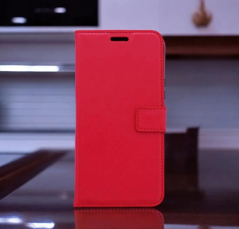 Samsung Galaxy A04E Hoesjes – Portemonnee Book Case – Pasjeshouder – Magneetsluiting – Rood-Ilumina Benelux
