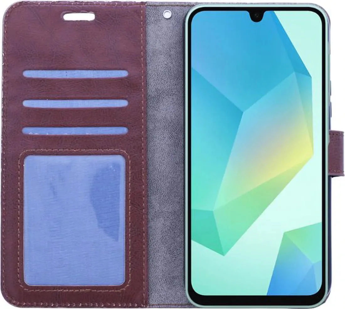 Samsung Galaxy A24 Hoesjes – Portemonnee Book Case – Magneetsluiting – 2x Gehard Glas Screenprotector – Bruin-Ilumina Benelux
