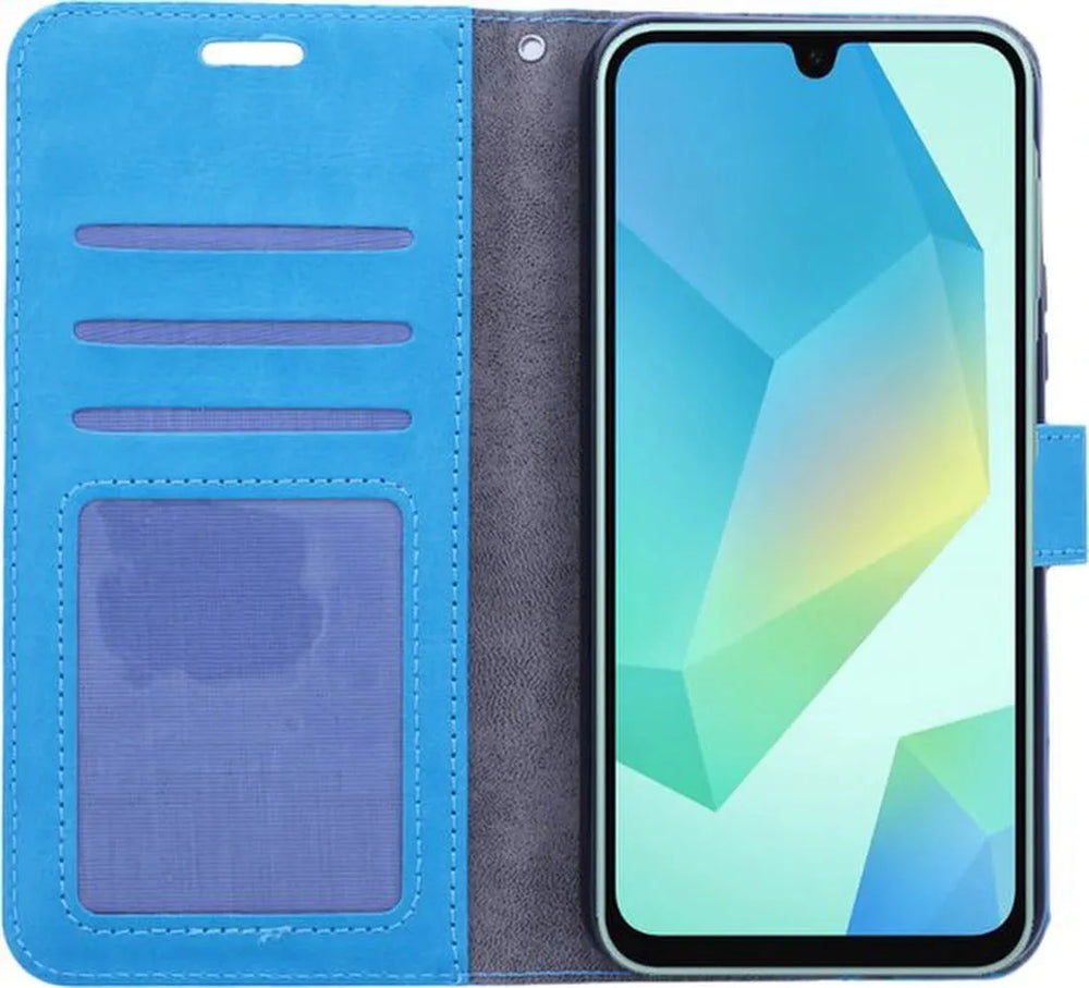 Samsung Galaxy A25 Hoesjes – Portemonnee Book Case – Pasjeshouder – 2x Gehard Glas Screenprotector – Turquoise-Ilumina Benelux