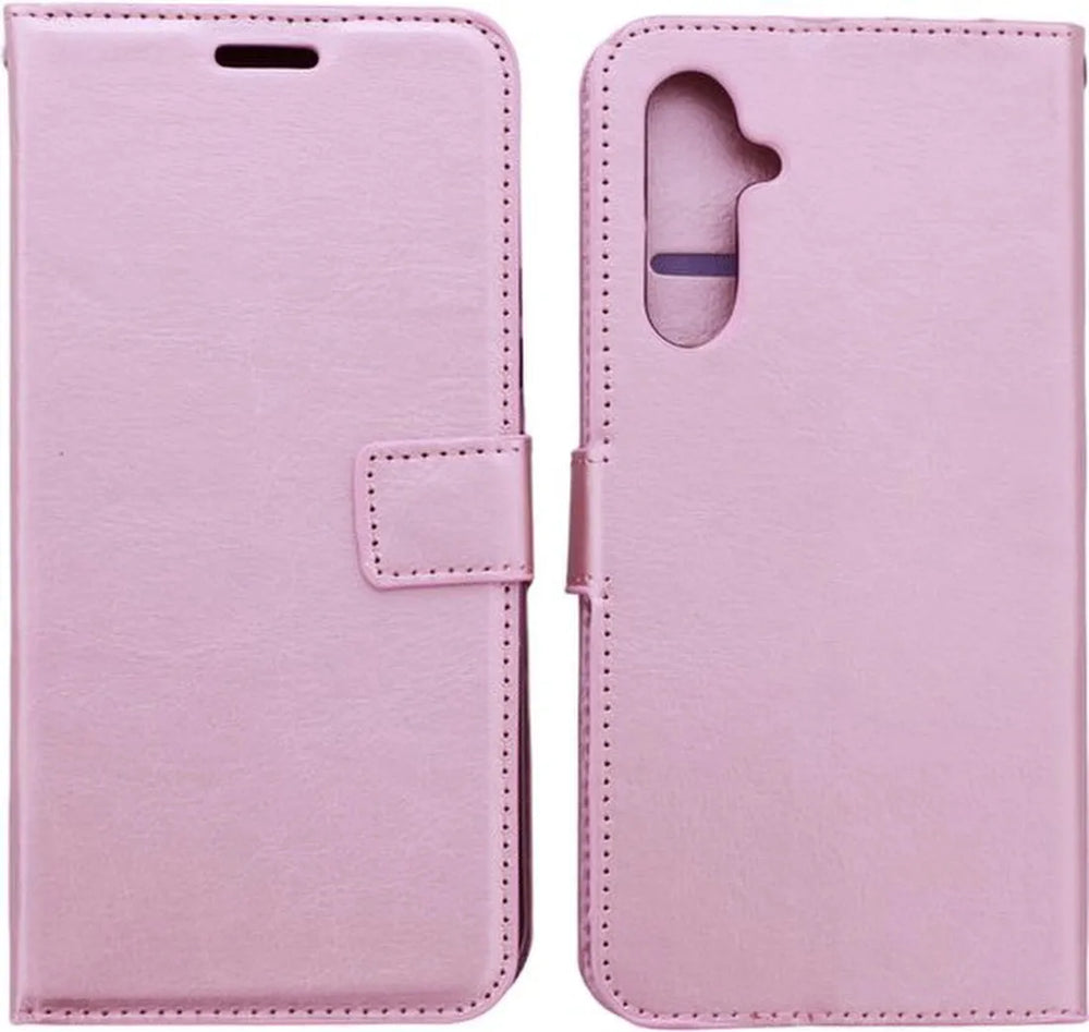 Samsung Galaxy A25 Hoesjes – Portemonnee Book Case – Pasjeshouder – 2x Gehard Glas Screenprotector – Roségoud-Ilumina Benelux