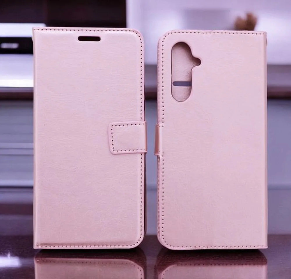 Samsung Galaxy A25 Hoesjes – Portemonnee Book Case – Pasjeshouder – 2x Gehard Glas Screenprotector – Roségoud-Ilumina Benelux