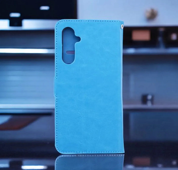 Samsung Galaxy A26 / A17 Hoesjes – Portemonnee Book Case – Pasjeshouder – 2x Gehard Glas Screenprotector – Turquoise-Ilumina Benelux