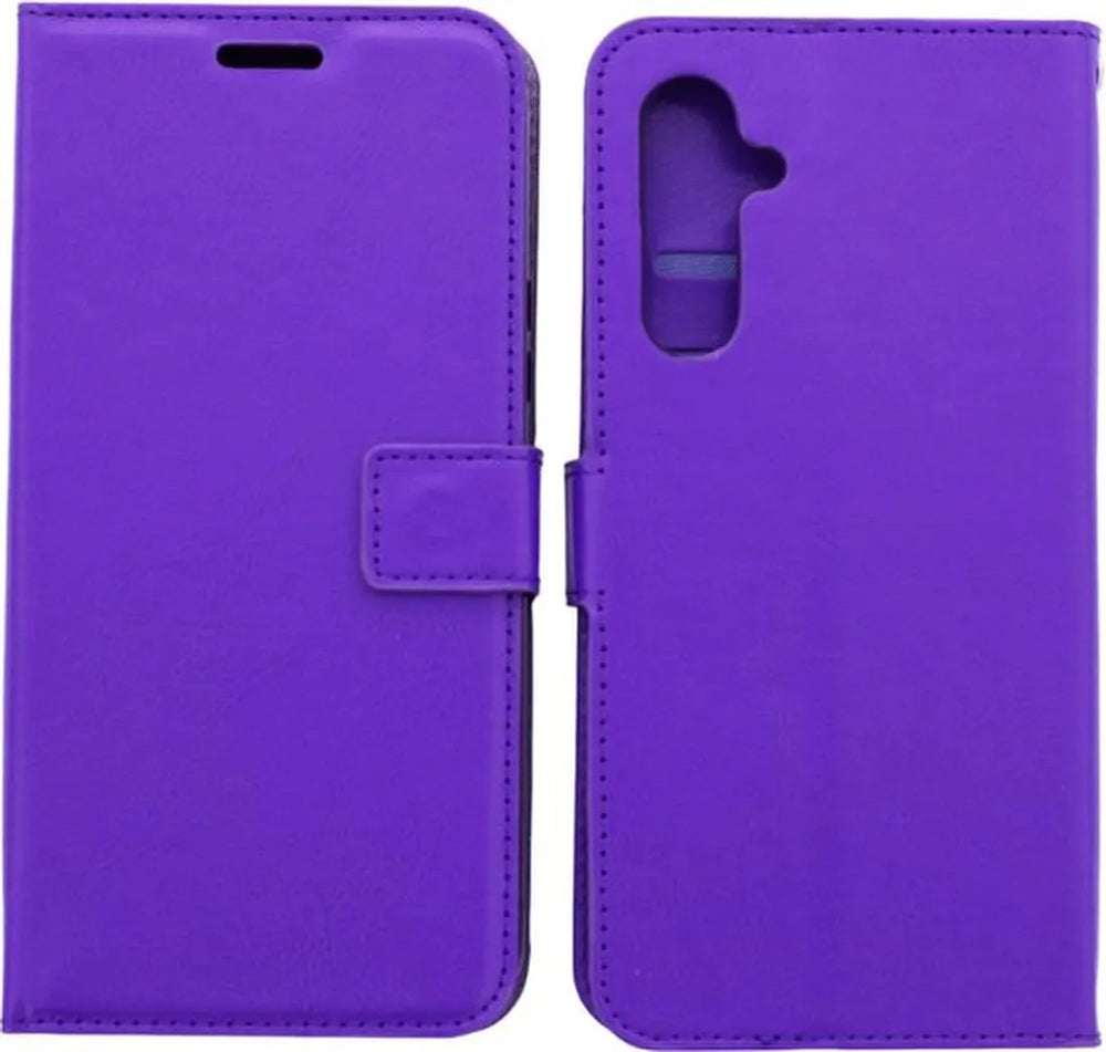 Samsung Galaxy A26/A17 5G Hoesjes – Portemonnee Book Case – Pasjeshouder – 2x Gehard Glas Screenprotector – Paars-Ilumina Benelux