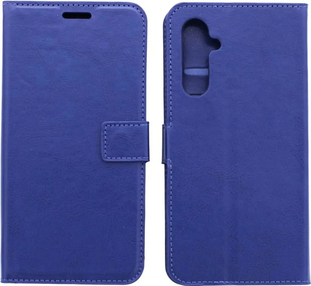Samsung Galaxy A26 Hoesjes – Portemonnee Book Case – Pasjeshouder – 2x Gehard Glas Screenprotector – Blauw-Ilumina Benelux