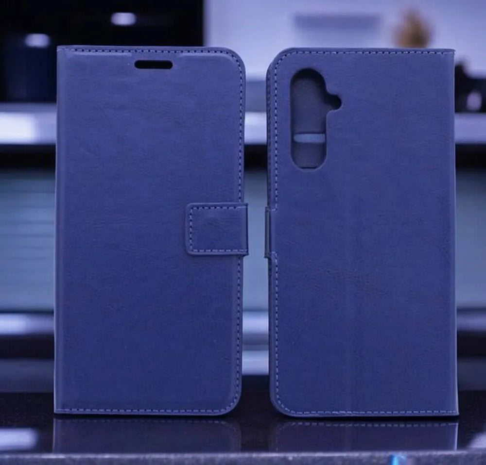 Samsung Galaxy A26 Hoesjes – Portemonnee Book Case – Pasjeshouder – 2x Gehard Glas Screenprotector – Blauw-Ilumina Benelux
