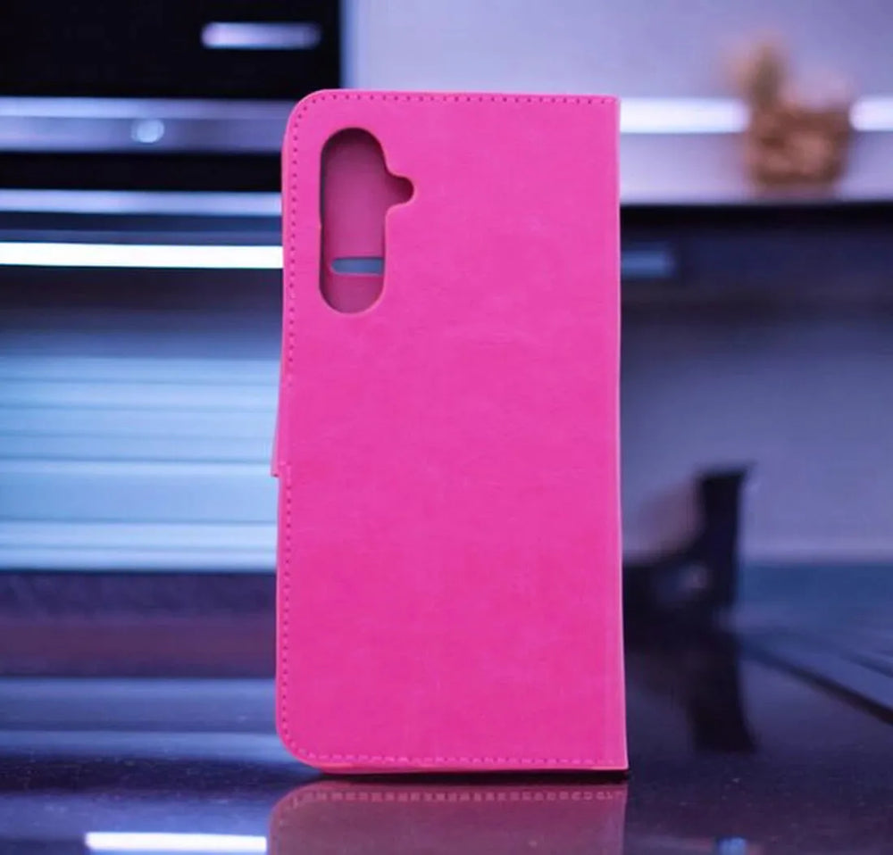 Samsung Galaxy A06 Hoesjes – Portemonnee Book Case – Magneetsluiting – 2x Gehard Glas Screenprotector – Roze-Ilumina Benelux
