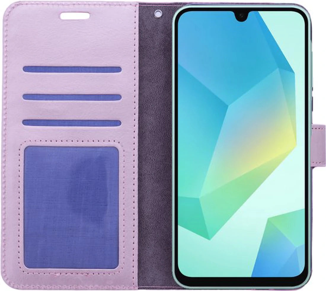 Portemonnee Book Case Hoesje + 2x Screenprotector Glas Geschikt voor: Samsung Galaxy A06 - Roségoud