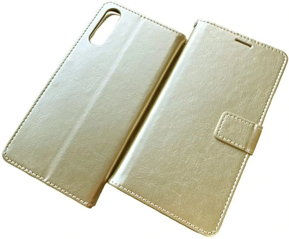 Samsung Galaxy A7 2018 Hoesjes – Portemonnee Book Case – Pasjeshouder – Magneetsluiting – Goud-Ilumina Benelux