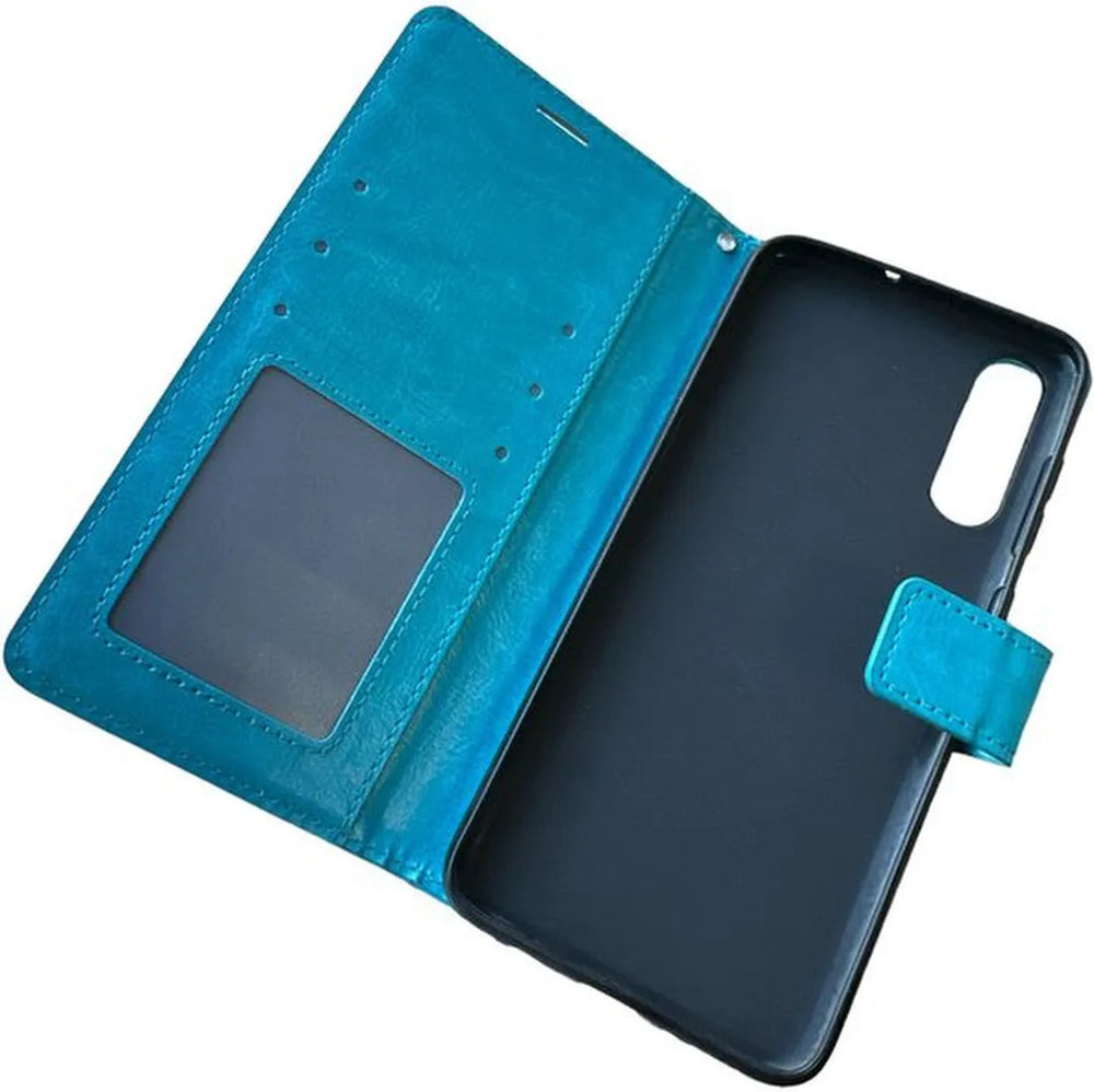 Samsung Galaxy A7 2018 Hoesjes – Portemonnee Book Case – Pasjeshouder – Magneetsluiting – Turquoise-Ilumina Benelux