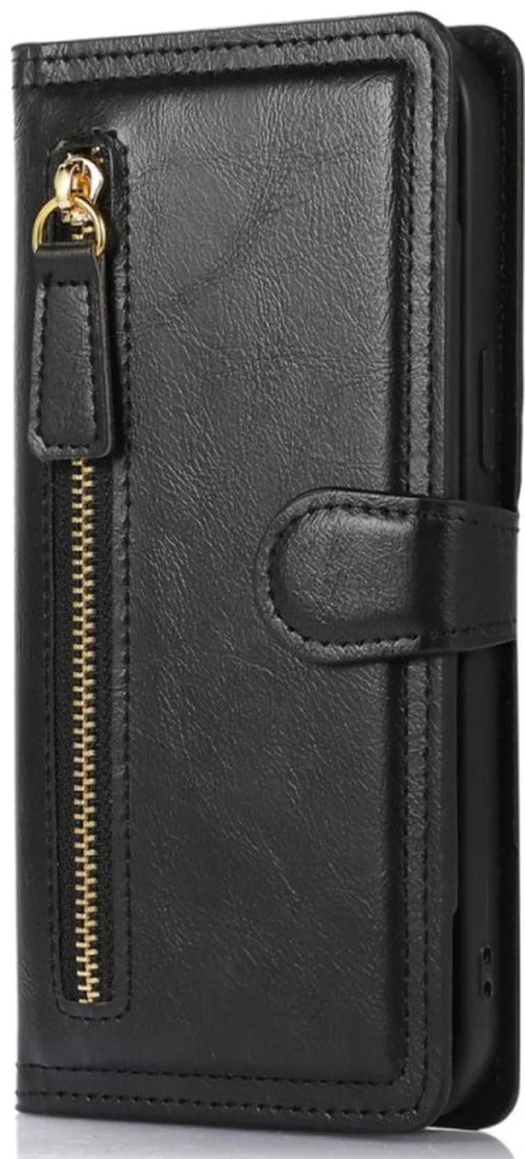 iPhone 16 Pro Max Hoesjes – Vintage Portemonnee Hoes – Pasjeshouder – Magneetsluiting – Zwart-Ilumina Benelux