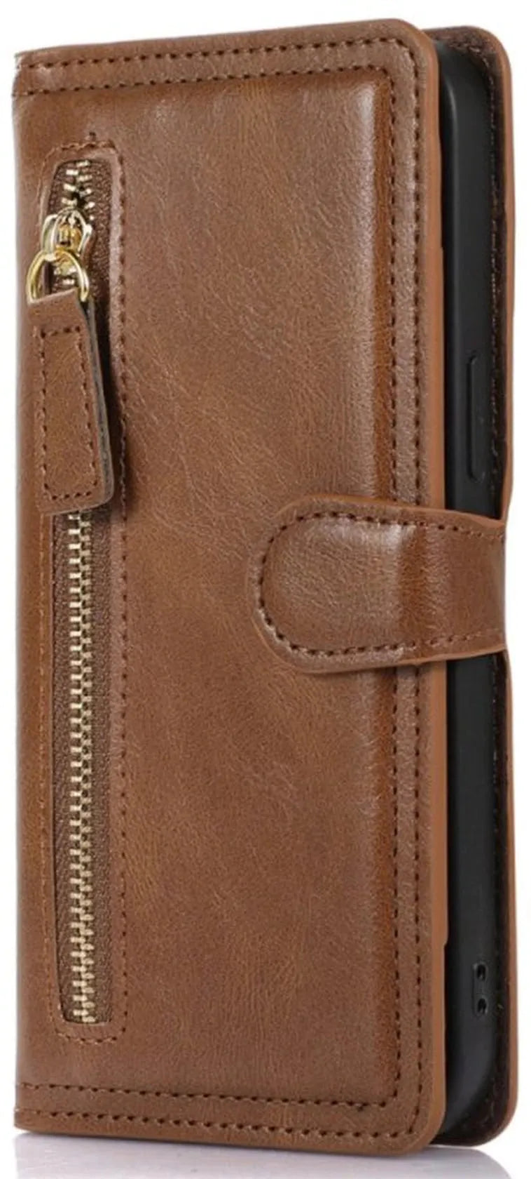 iPhone 14 Pro Hoesjes – Vintage Portemonnee Hoes – Pasjeshouder – Magneetsluiting – Donkerbruin-Ilumina Benelux