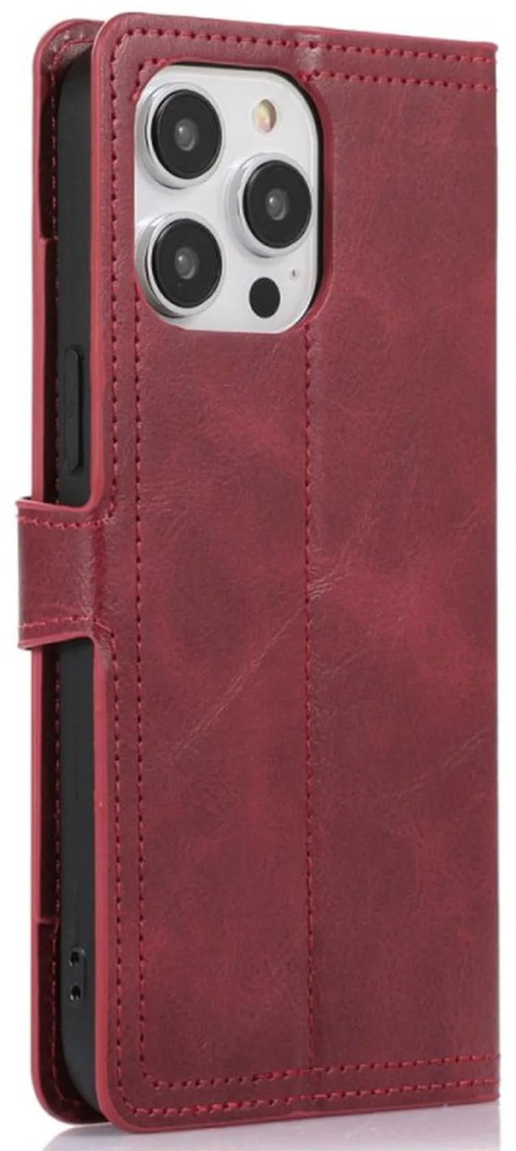 iPhone 16 Plus Hoesjes – Vintage Portemonnee Hoes – Pasjeshouder – Magneetsluiting – Rood-Ilumina Benelux