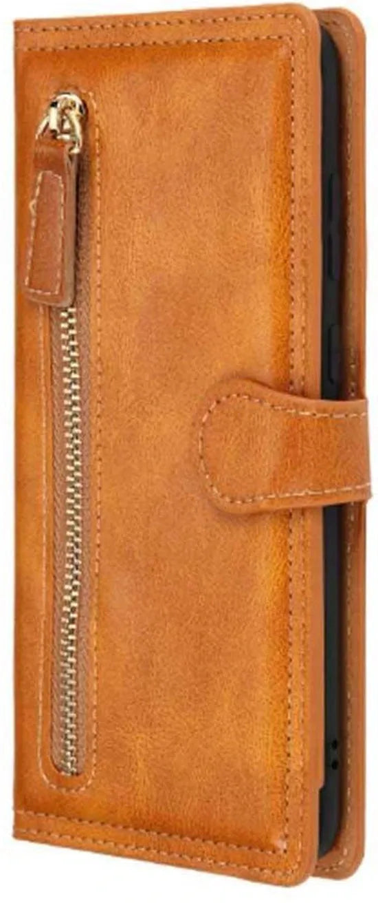 Samsung Galaxy A32 4G Hoesjes – Vintage Portemonnee Hoes – Pasjeshouder – Magneetsluiting – Lichtbruin-Ilumina Benelux