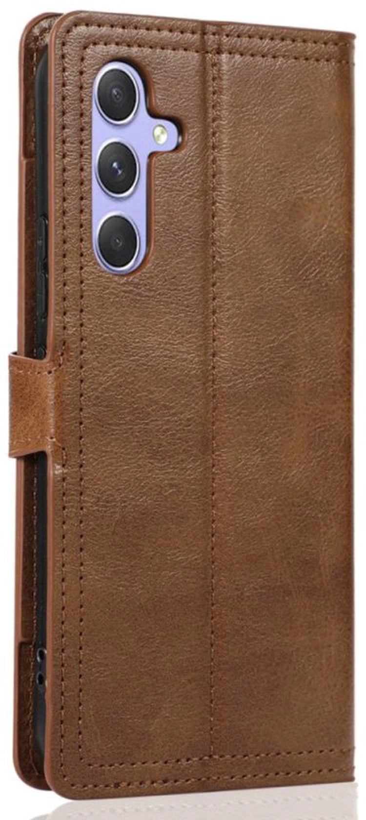 Premium Vintage Wallet Hoesje Geschikt voor Samsung Galaxy A16 - DonkerBruin