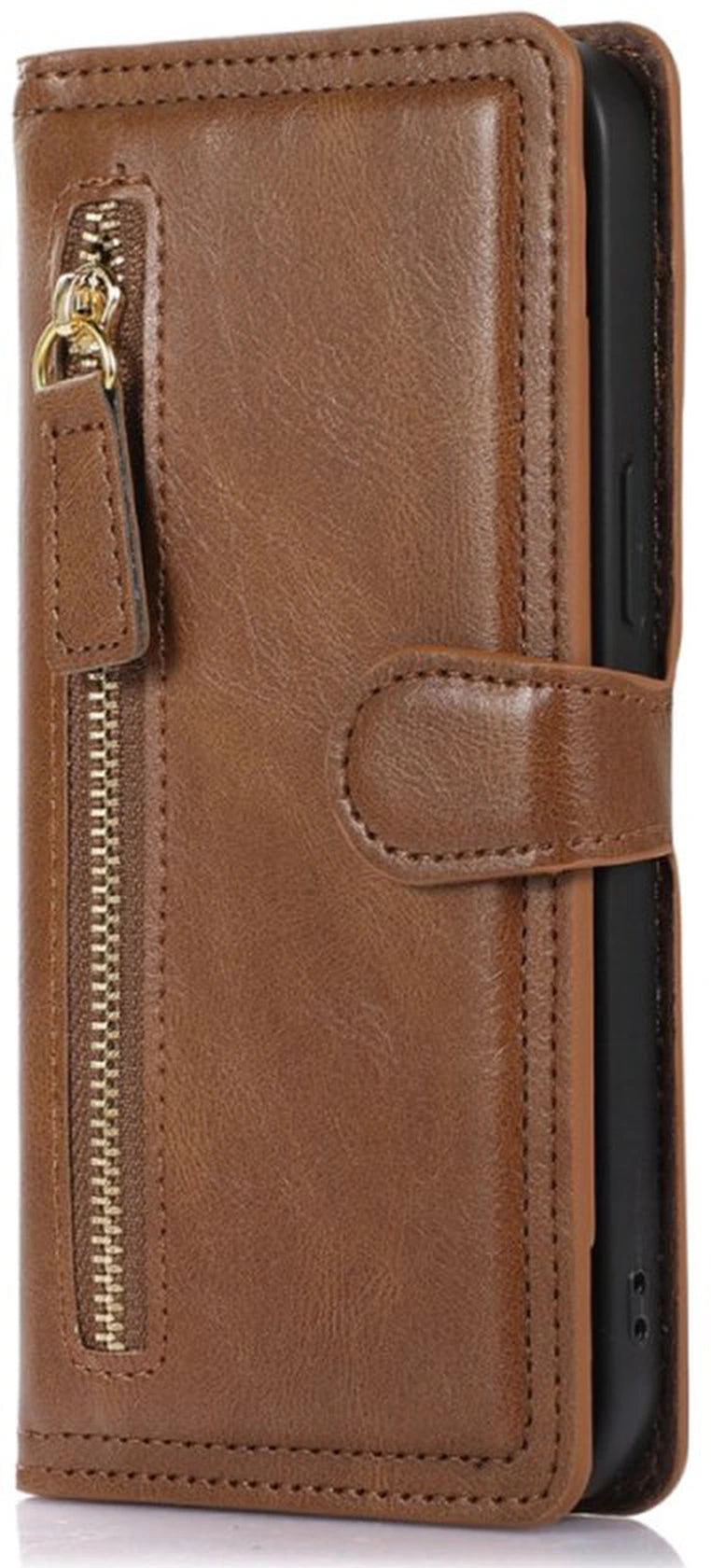 Premium Vintage Wallet Hoesje Geschikt voor Samsung Galaxy A24 - DonkerBruin